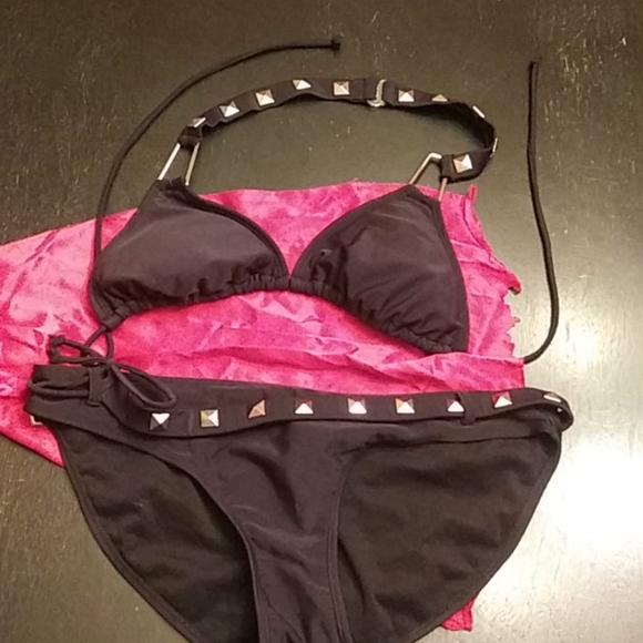 Hot Topic Other - Hot Topic Shi Like New Black Goth Studded Bikini!